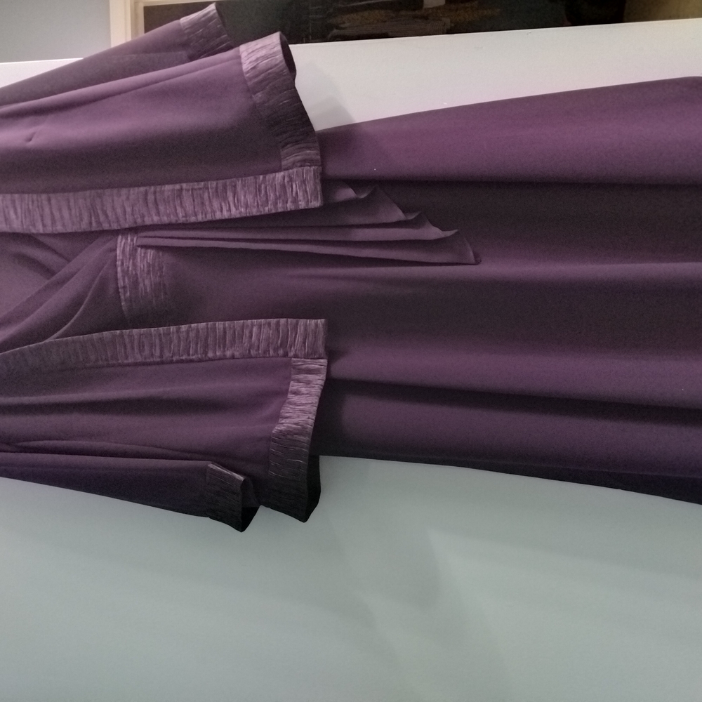 Dana Kay Elegant Purple Dress with Shawl Collar 2-piece